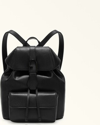 Flow Backpack S Nero Black Claris Lux Calf Leather Woman