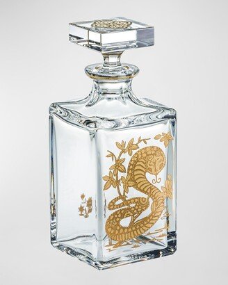Whiskey Decanter With Golden Snake