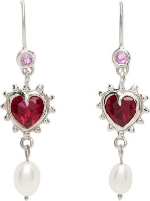 Millie Savage Silver I Love Pearls Earrings