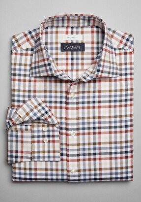 Big & Tall Men's Tailored Fit Spread Collar Gingham Casual Shirt