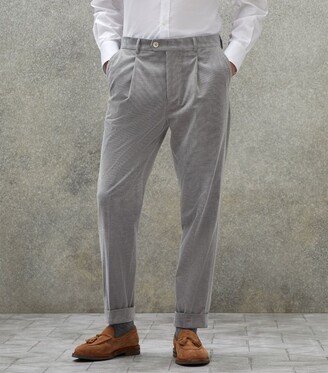 Cotton-Cashmere Tailored Trousers