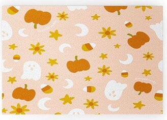 Doodle By Meg Is It Fall Yet in Peach Large Looped Vinyl Welcome Mat - Society9