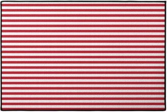 Door Mats: Stripes - Red And White Door Mat, Red