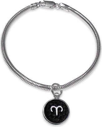 N'damus London Aries Zodiac Astrolab Leather & Sterling Silver Bracelet