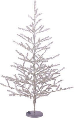 Northlight 3' Pre-Lit Silver Tinsel Twig Artificial Christmas Tree - Clear Led Lights