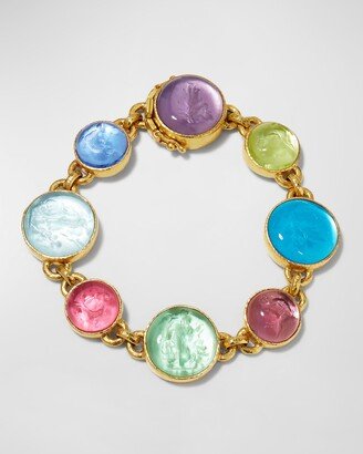 19k Gold Pastel Intaglio Link Bracelet