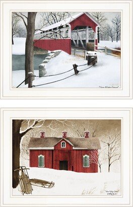 Winter Evening 2-Piece Vignette by Billy Jacobs, White Frame, 19 x 15