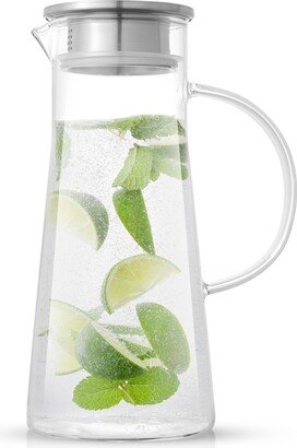 Breeze Glass Pitcher with Stainless Steel Lid