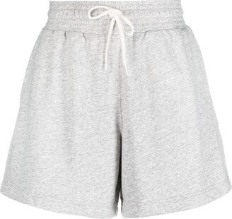 Mélange-Effect Drawstring Track Shorts