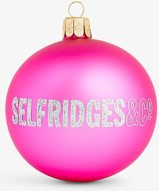 Selfridges Edit Pink Selfridges 2023 Glass Christmas Decoration 8cm