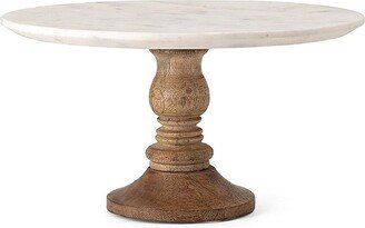 Lissa Marble & Wood Cake Stand