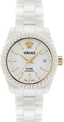 Women's Swiss Automatic Dv One White Ceramic Bracelet Watch 40mm