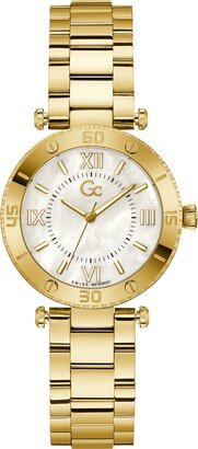 Gc Muse Women's Swiss Gold-Tone Stainless Steel Bracelet Watch 34mm
