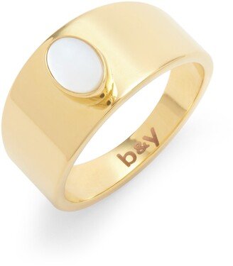 Riley 14K Gold Plated Mother of Pearl Ring