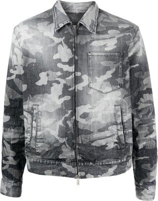 Camouflage-Pattern Denim Jacket