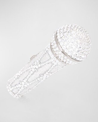 Microphone Crystal Clutch Bag with Chain Strap-AA