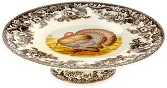 Woodland Turkey Footed Cake Plate-AA