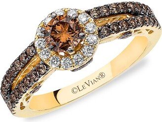 Grand Sample Sale 14K Honey Gold®, Chocolate Diamonds®, & Vanilla Diamonds® Round Ring