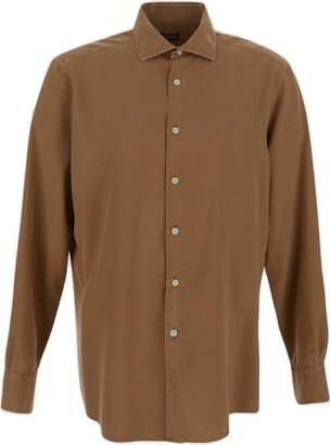 Collared Button-Up Shirt-AG