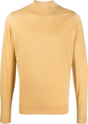 Mock-Neck Fine-Knit Jumper-AA