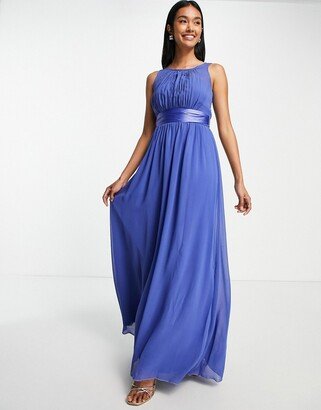 Bridesmaid chiffon maxi dress in blue