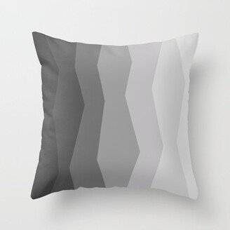 Cool Geometric Charcoal to Light Grey Ombre Throw Pillow