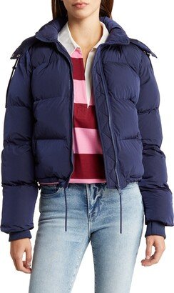 Iridescent Puffer Jacket with Removable Hood