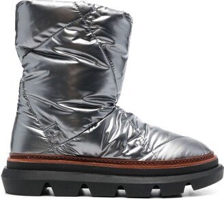 Metallic-Finish Quilted Boots