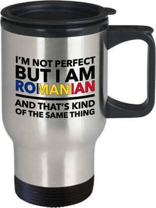 Romanian Gifts - Romania Travel Mug Romanian Flag Letters