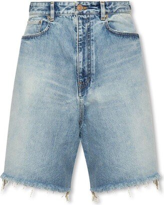 Frayed Edge Denim Shorts-AE