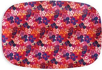 Serving Platters: Modern Retro Floral - Multi Serving Platter, Multicolor