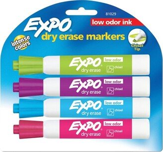 Expo 4pk Dry Erase Markers Chisel Tip Tropical Multicolored