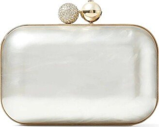 Pearl Lock Embellished Clutch Bag