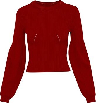 Balloon-Sleeved Crewneck Jumper