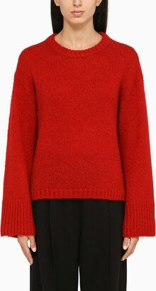 Red wool crew-neck sweater