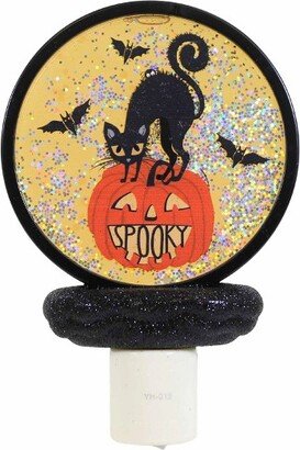 Ganz Black Cat Night Light - One Halloween Nightlight 6.25 Inches - Black Cat Pumpkin - Mh190311 - Acrylic - Black