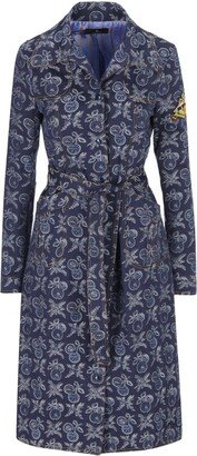 Floral Jacquard Belted Dress