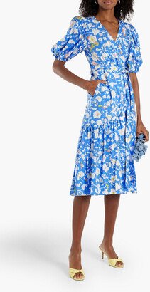 Elektra floral-print cotton-jacquard wrap dress