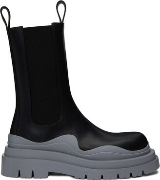 Black & Gray Tire Chelsea Boots