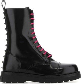 Garavani Untitled Lace-Up Combat Boots