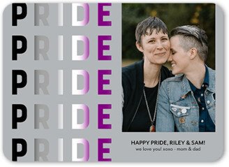 Greeting Cards: Asexual Flag Pride Month Greeting Card, Grey, 5X7, Matte, Signature Smooth Cardstock, Rounded