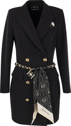 Robe-manteau In Double Crepe Scarf Belt