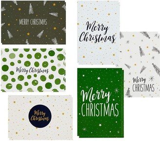 Sustainable Greetings 48 Pack 48 Pack Holiday Greeting Cards with Envelopes, Merry Christmas Cards in 6 Festive Designs, 4 x 6 In