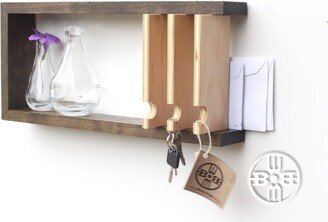 Entryway Key Rack, Organizer, Holder For Wall, Decor, & Mail Holder, Wall Shelf With Hooks