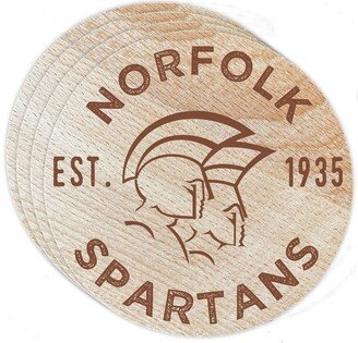 Norfolk State University Wood Coaster Engraved 4-Pack