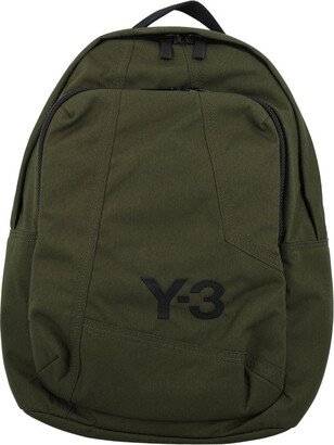 Logo Printed Zipped Backpack