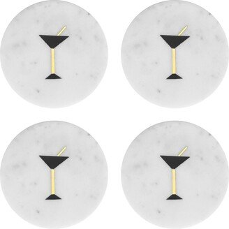 Rockett St George Set Of 4 Marble Cocktail Coasters