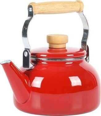 Quentin 1.5 Quart Tea Kettle With Fold Down Handle in Red