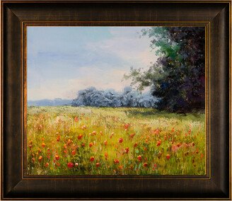 Overstock Art Oat Fields Framed Oil Reproduction Of An Original Painting By Claude Monet