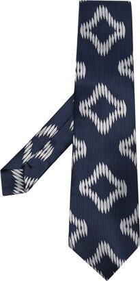 Abstract-Print Silk Tie-AC